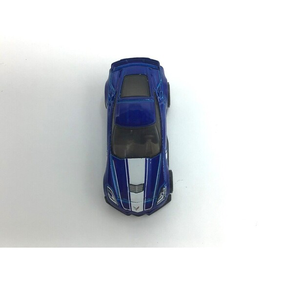 Hot Wheels Corvette  C7 Z06 GM NAVY BLUE  WHITE STRIPES - Picture 4 of 6